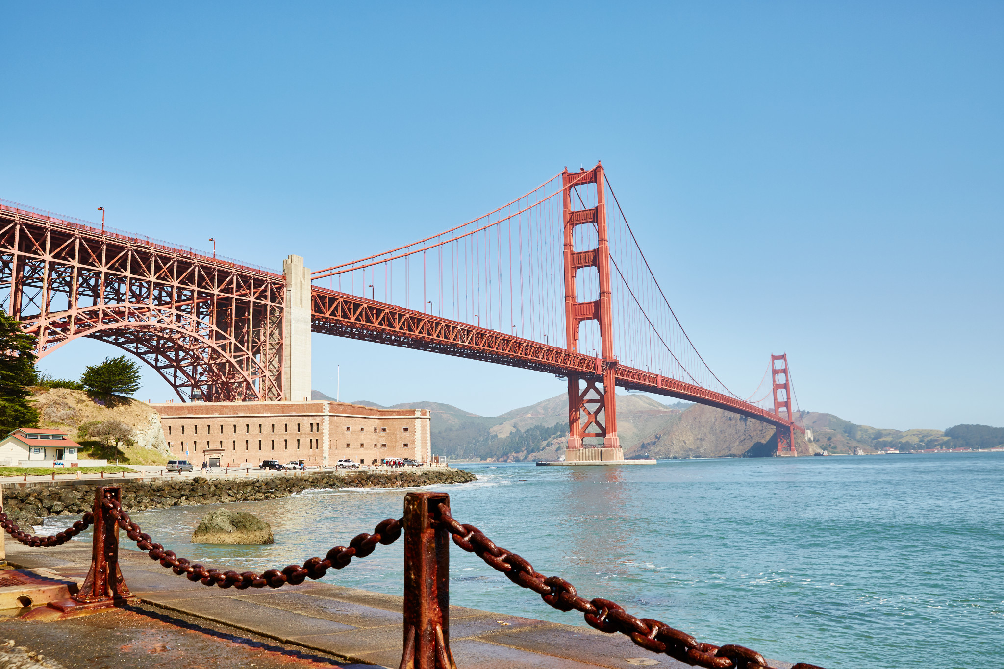 The famous Golden Gate Bridge in San Francisco, California.