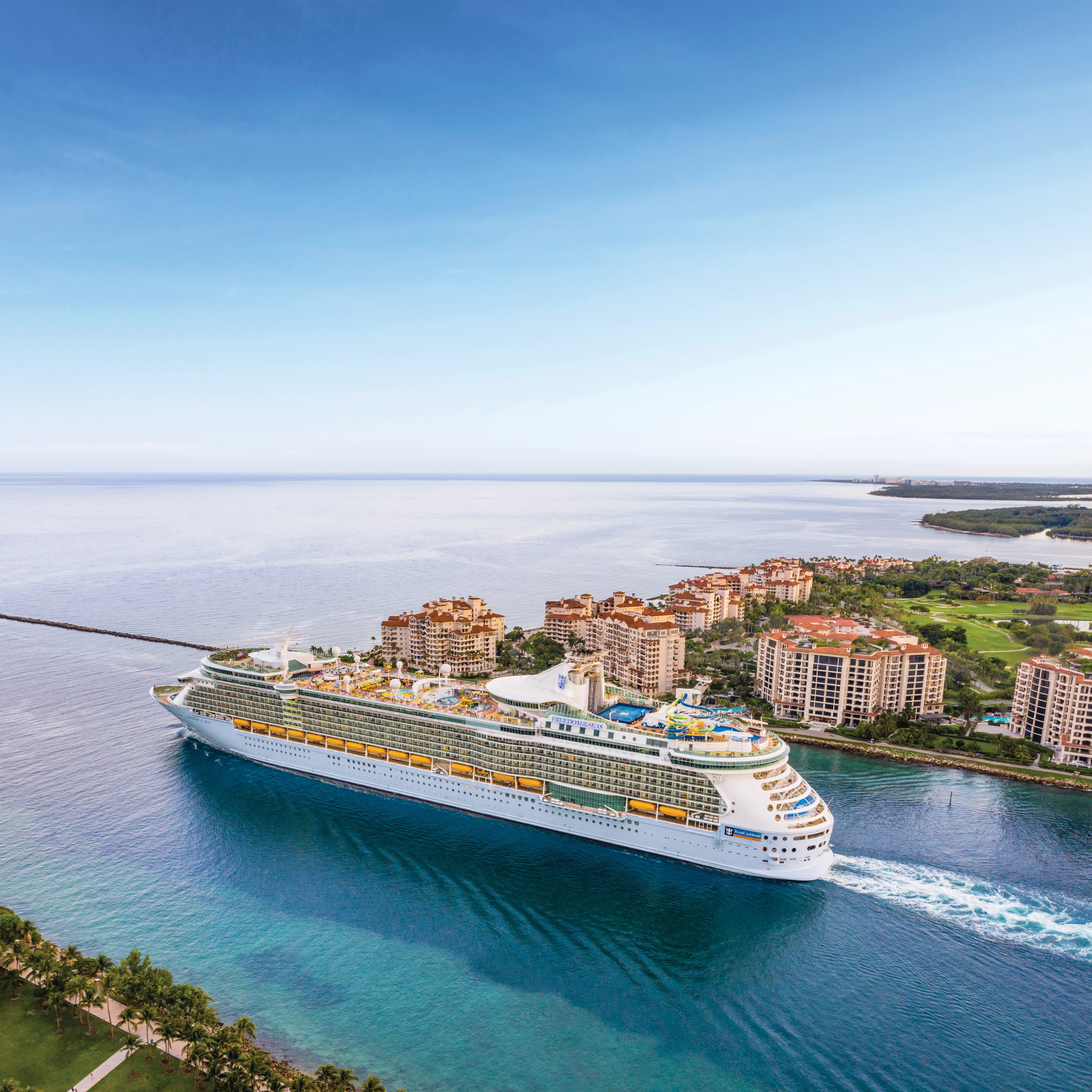 Royal Caribbean ship sailing in Miami, Florida