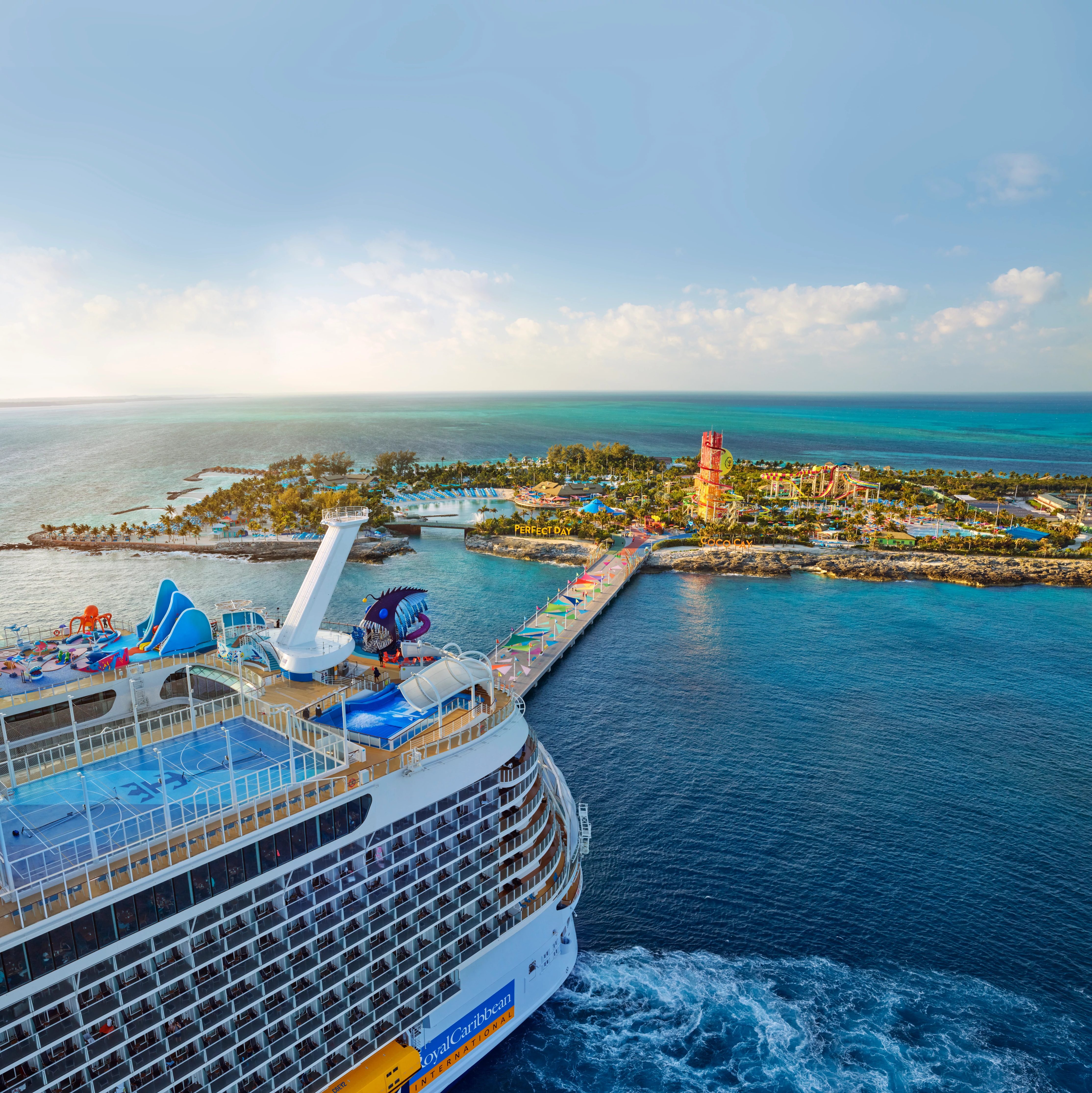 Royal Caribbean ship docked at Perfect day at CocoCay.
